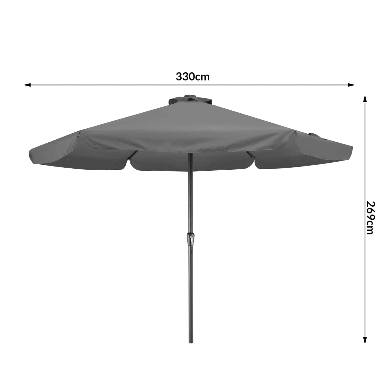 LED Solar Parasol Athen Anthracite 330 cm