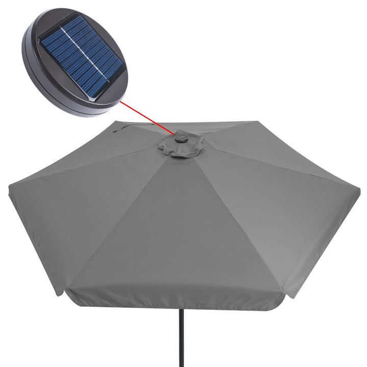 LED Solar Parasol Athen Anthracite 330 cm