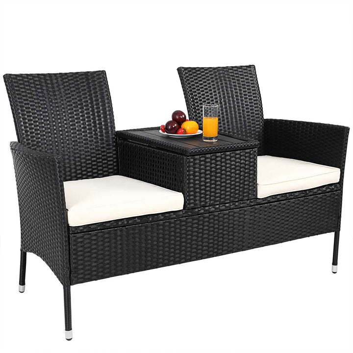 Polyrattan Jack & Jill Bench Black