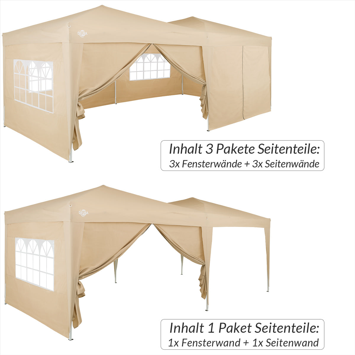 Gazebo sidepanel 2pcs sæt beige 3x2m