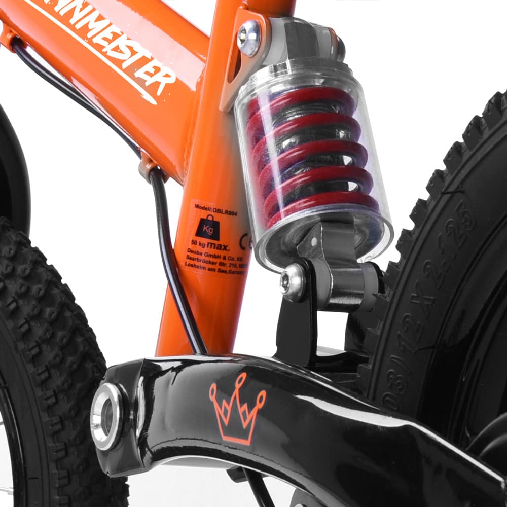 Balance Bike Rennmeister 12 Orange med sidestand