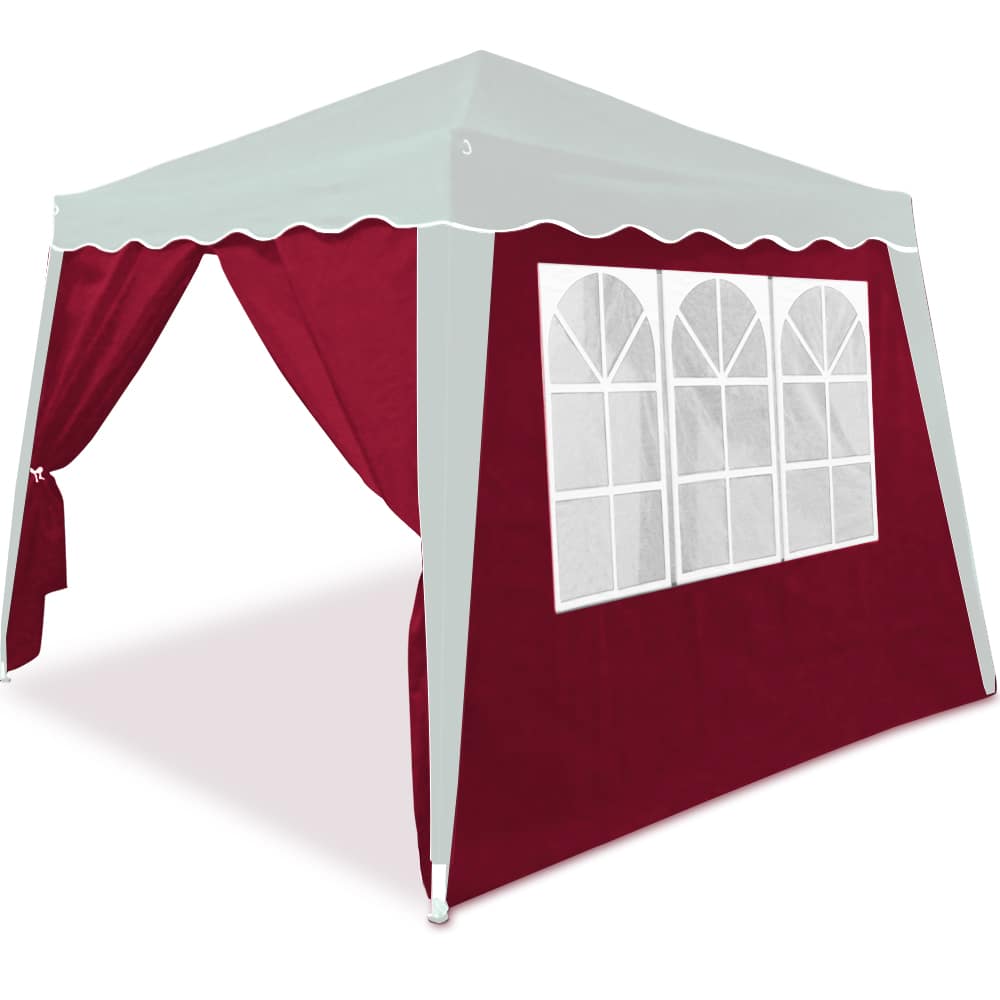 Gazebo sidepanel 2´2pcs Sæt rød 3x3m