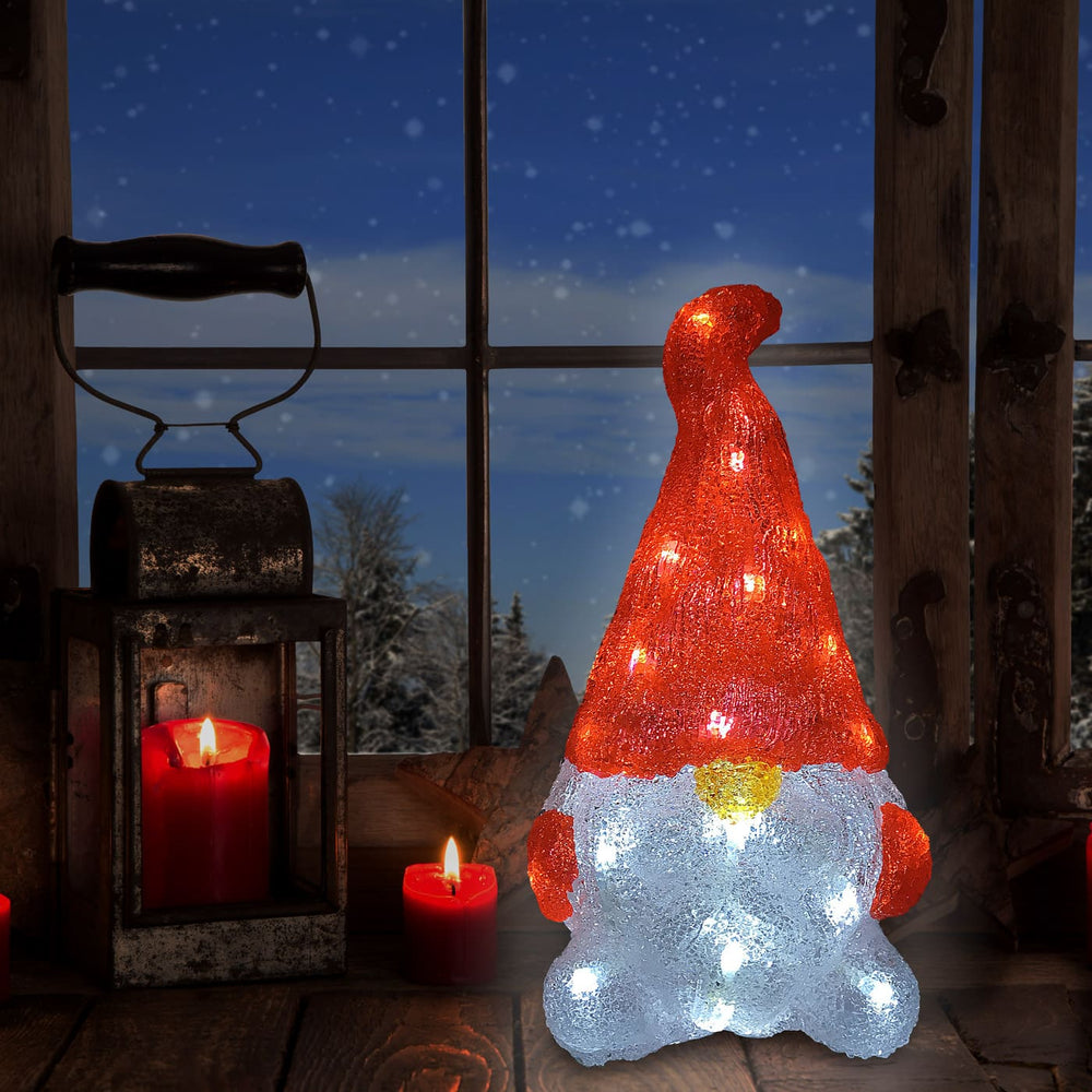 Led julefigur Gnome Acryl