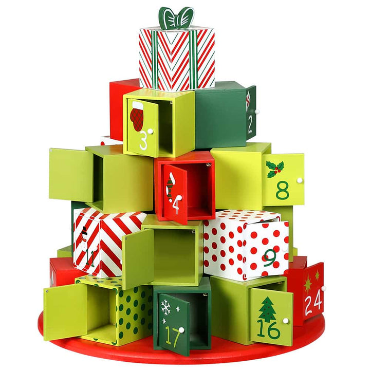 Adventskalender Green Wood 32.5x39 cm genanvendelig