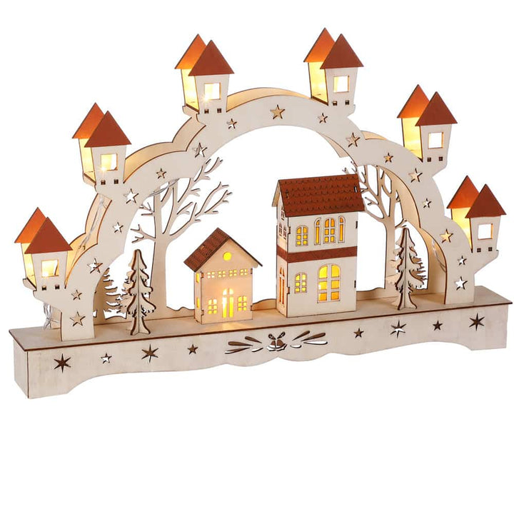 Led Candle Arch Wood