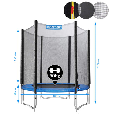 6ft trampolin med sikkerhedsnet Tüv Rheinland certificeret sikkerhed