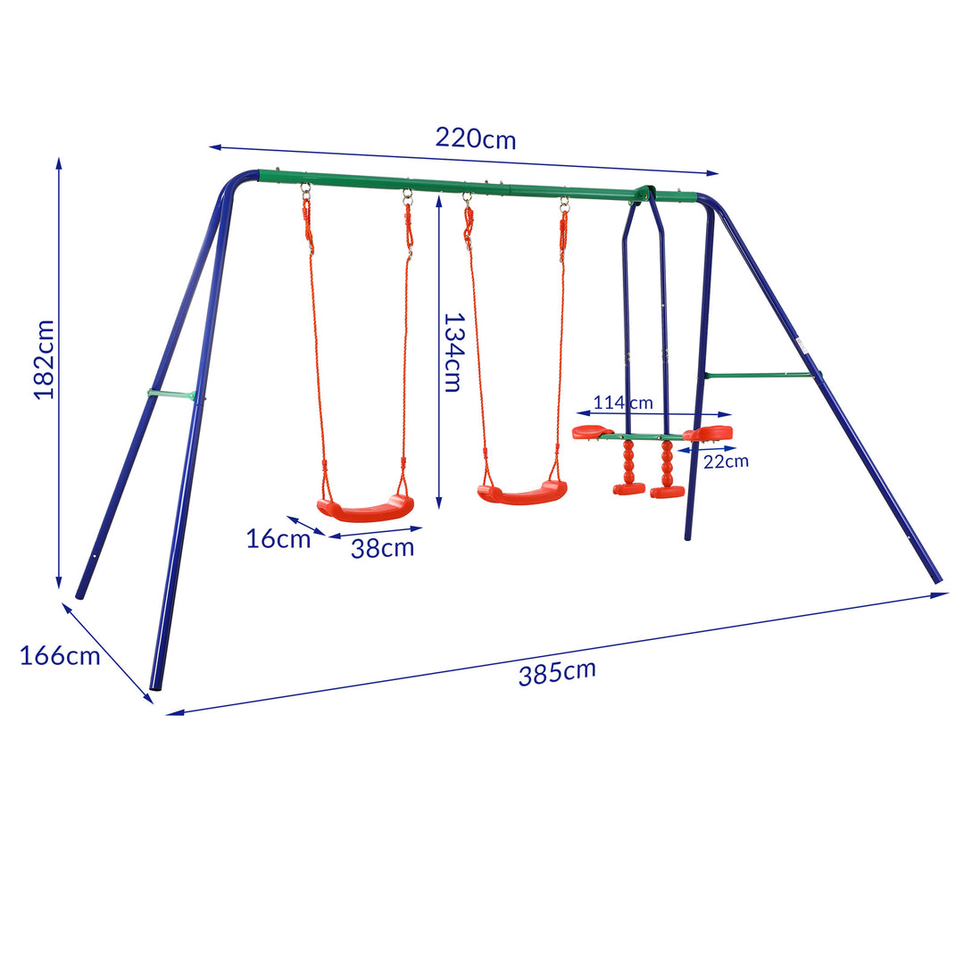 Kids Garden Swing Set til 4 børn