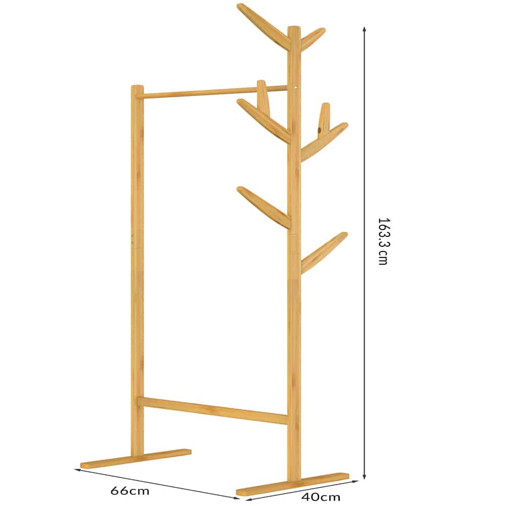 Tøj rack bambus 163.3x66x40cm