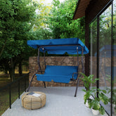 Garden Swing Bench Blue med baldakin