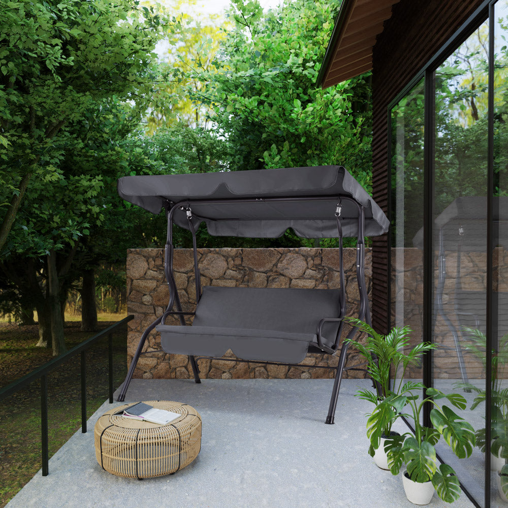 Garden Swing Bench Anthracite med baldakin