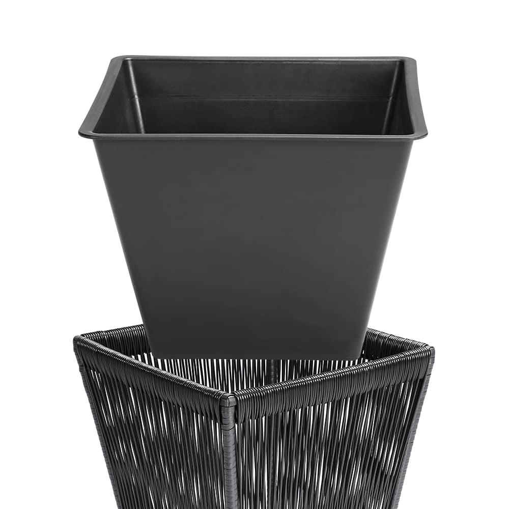 PLANTER ACAPULCO 2PCS Sæt sort 36x36x40cm