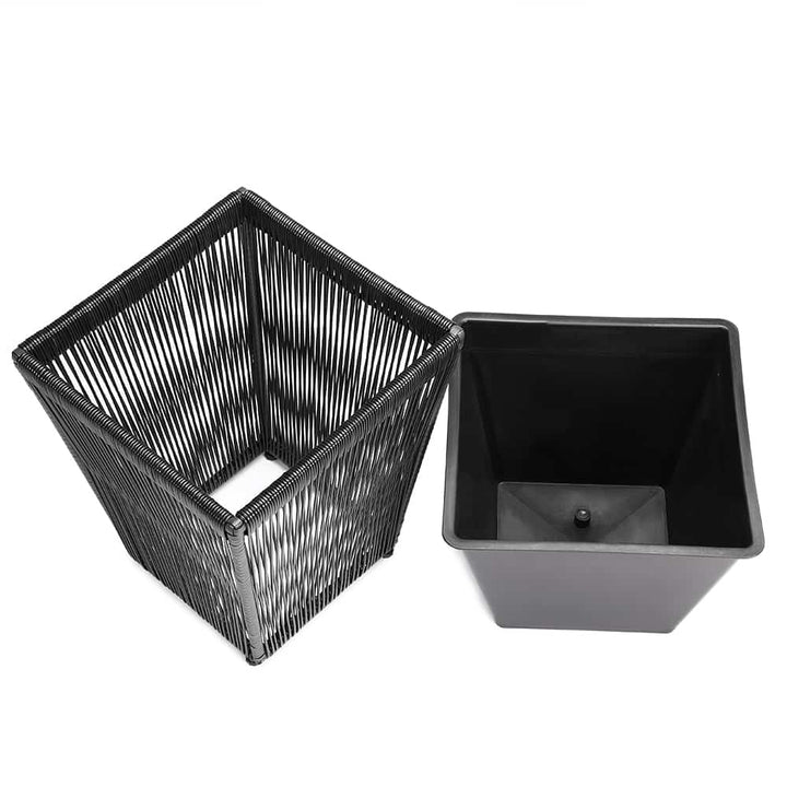 PLANTER ACAPULCO 2PCS Sæt sort 36x36x40cm