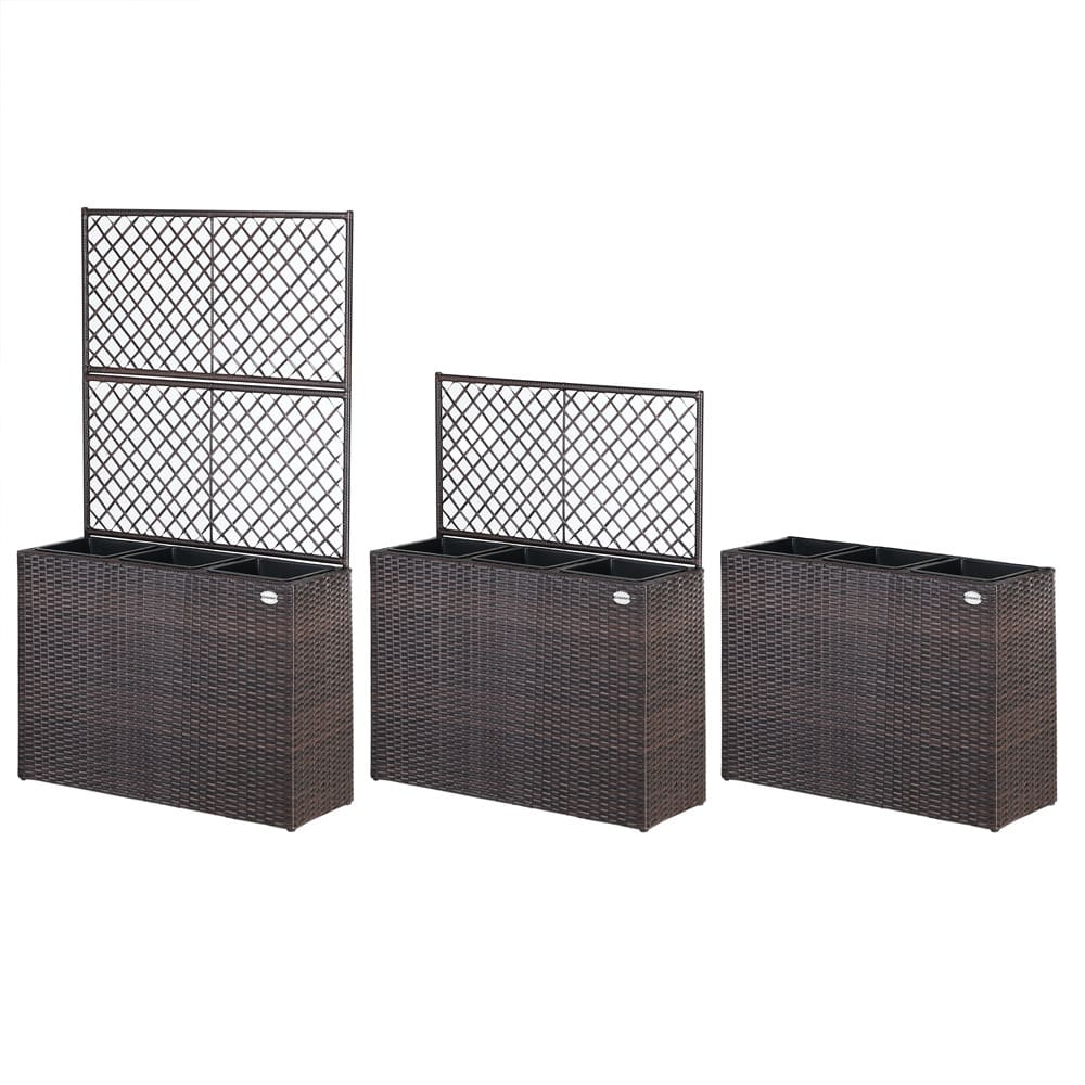 Rattan Trellis Planter Brown 83x30.5x146cm