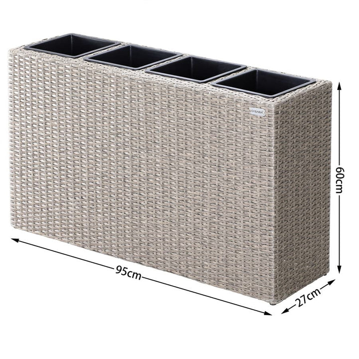 Rattan Planter Cream 95x27x60cm