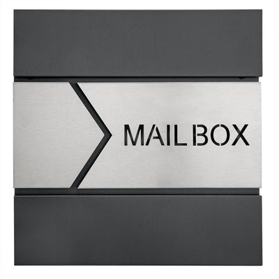Mailbox Anthracite/Silver med Nyhedsbrev Box Wall monteret