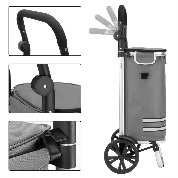 2in1 Shopping Trolley Gray 56L Max. 50 kg