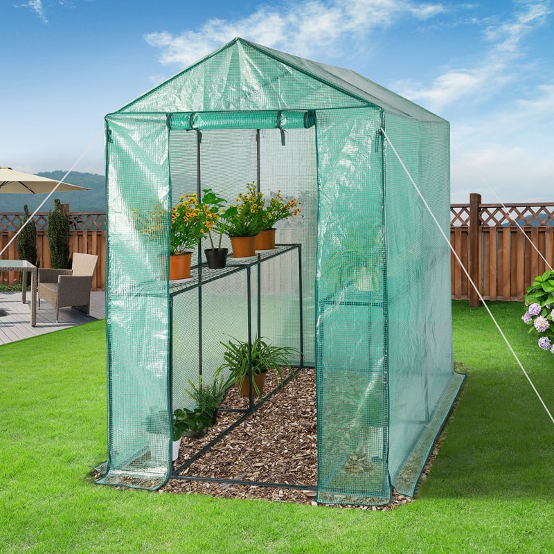 Greenhouse PE 190x186x120cm med 2 niveauer