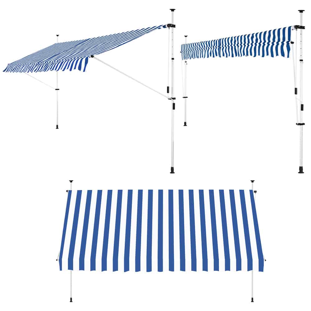 Klemme markise hvid/blå 350 cm