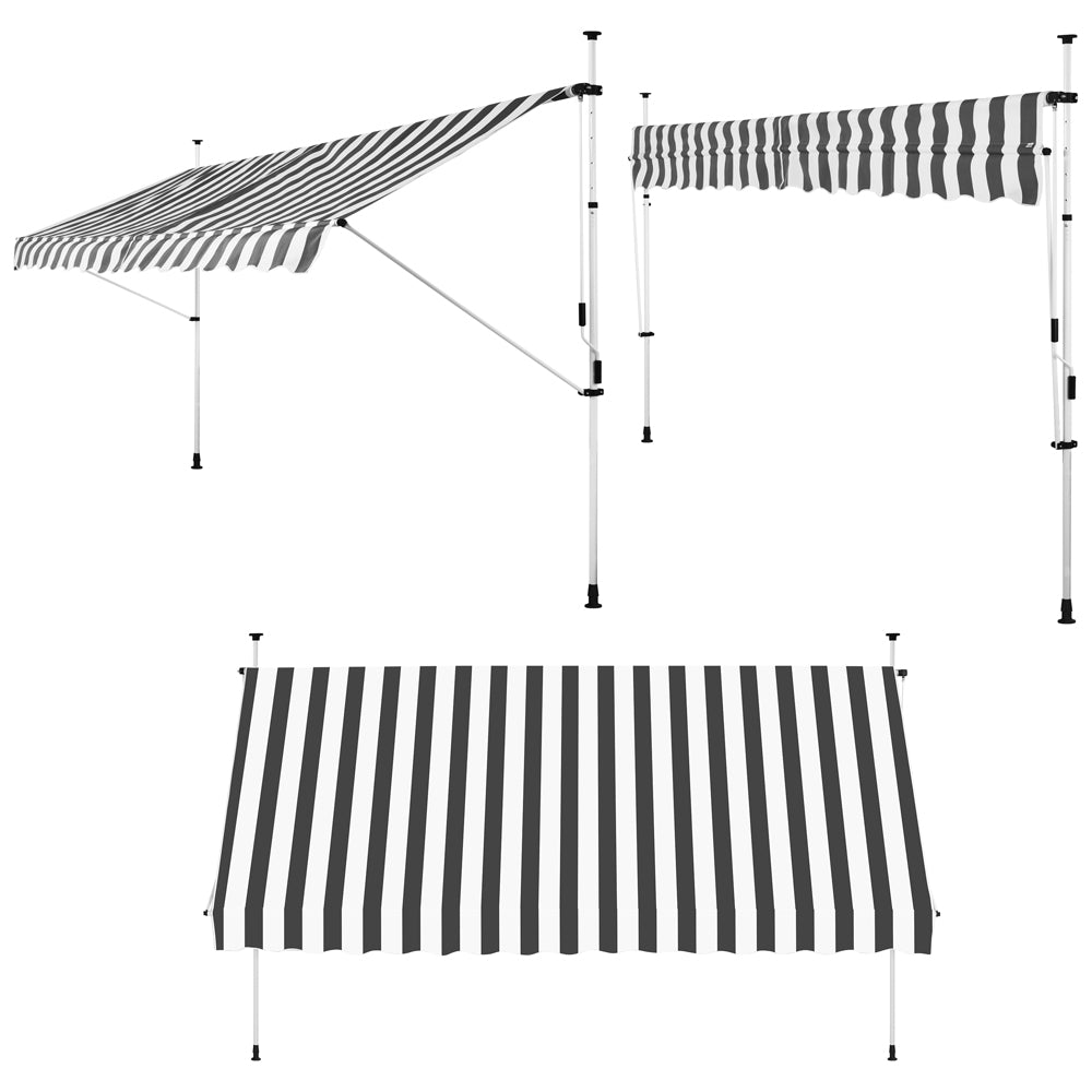 Klemme markise hvid/grå 50 cm