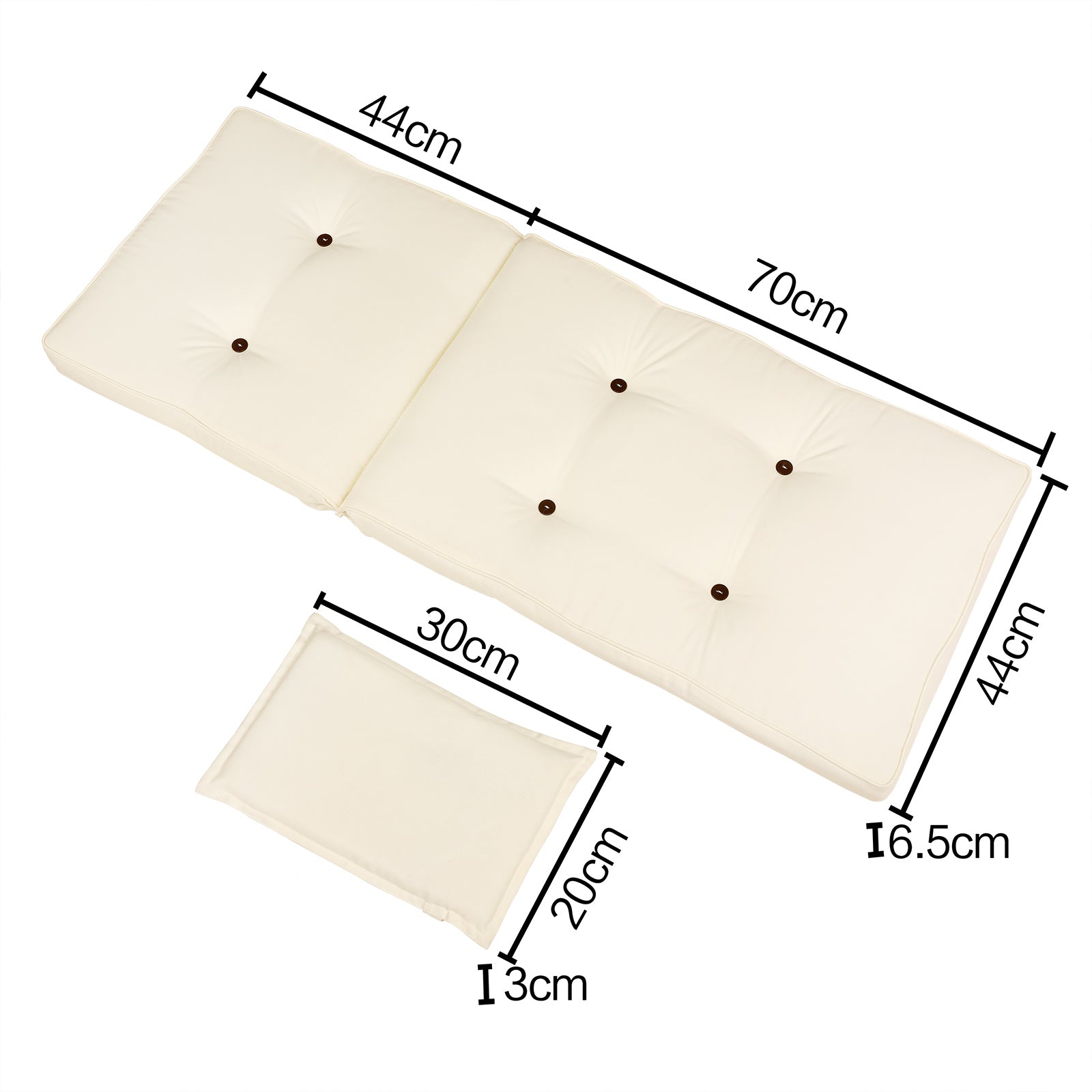 Stuhlauflage 2er-set vanamo creme 118x45x7cm