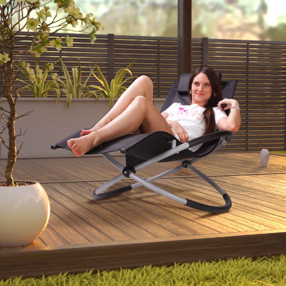 Ergonomisk lounger Neapel 67x19x32in sort