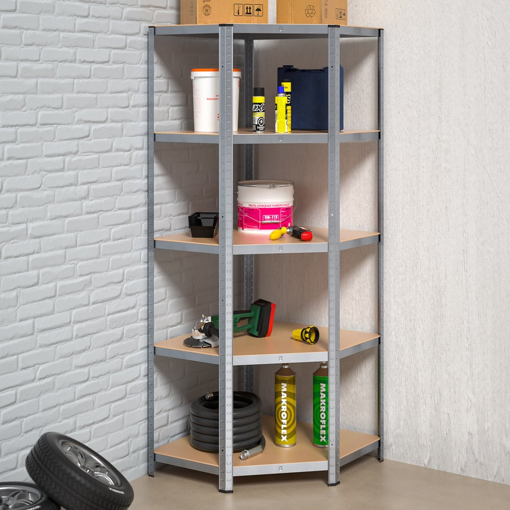 Heavy Duty Corner Shelf 180x70x40cm galvaniseret 875 kg