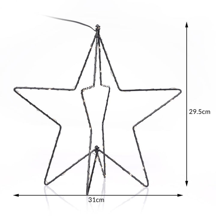 Led Star Metal Varm hvid 3d