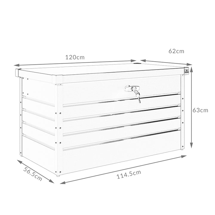 Haveopbevaringsboks Hvid metal 4x2x2ft låsbar