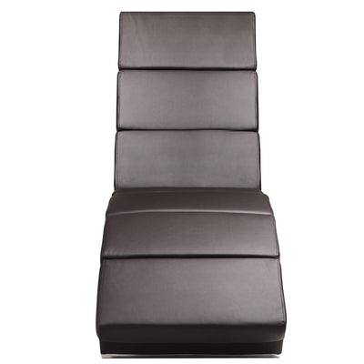 Chaise lounge London mørkebrun faux læder