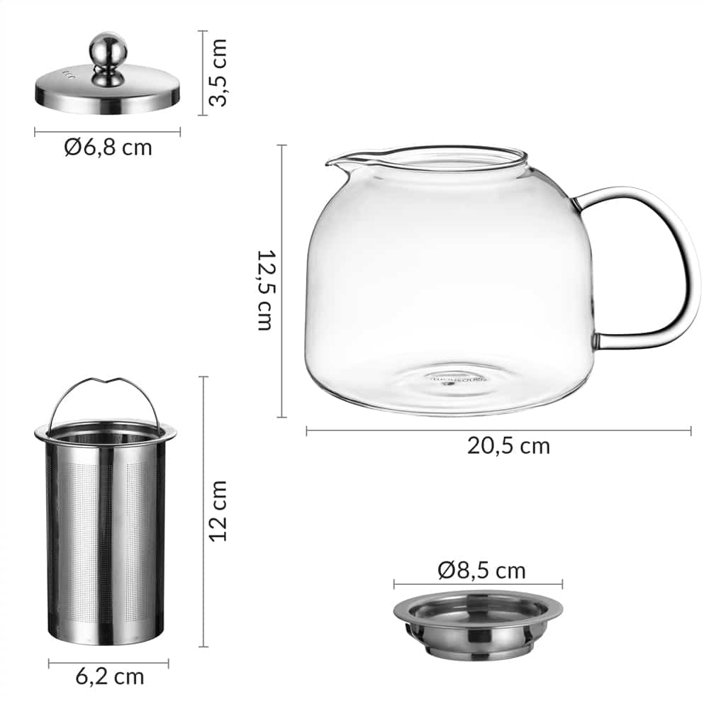 Te Pot med sigteindsats 1,5L Borosilicate Glass