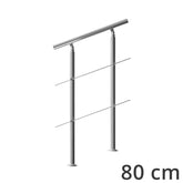 Banister rustfrit stål 80 cm 2 tværstykker