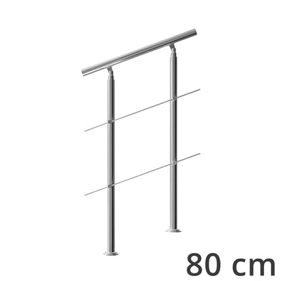 Banister rustfrit stål 80 cm 2 tværstykker