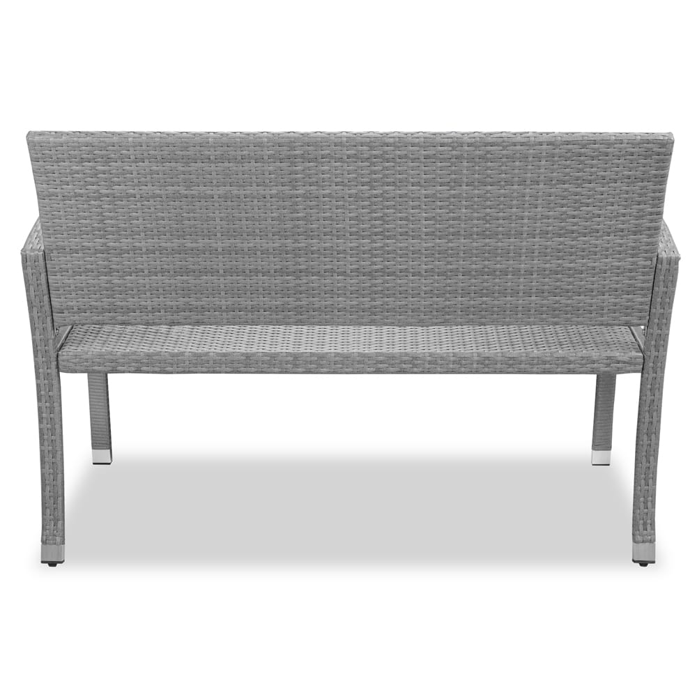 Rattan Garden Bench Grey 4x1.8x3ft