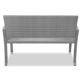 Rattan Garden Bench Grey 4x1.8x3ft