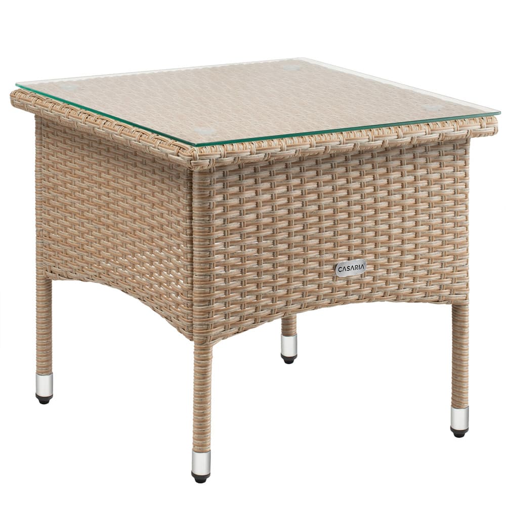 Rattan sidebord Grå/beige 1.6x1.6x1.5ft