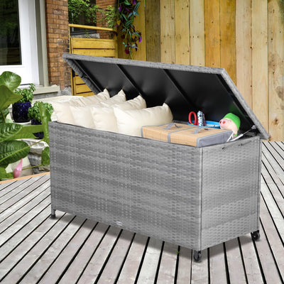 Rattan Garden Opbevaringsboks Grå 122x56x61cm