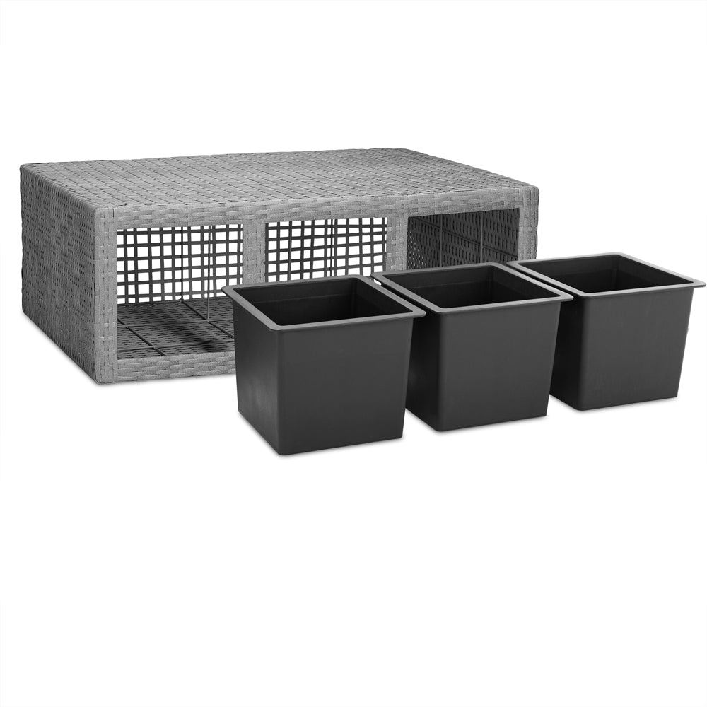 Rattan Planter Gray 83x30.5x60cm