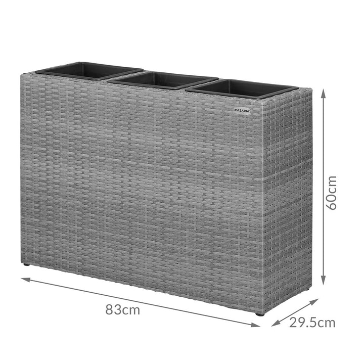 Rattan Planter Gray 83x30.5x60cm