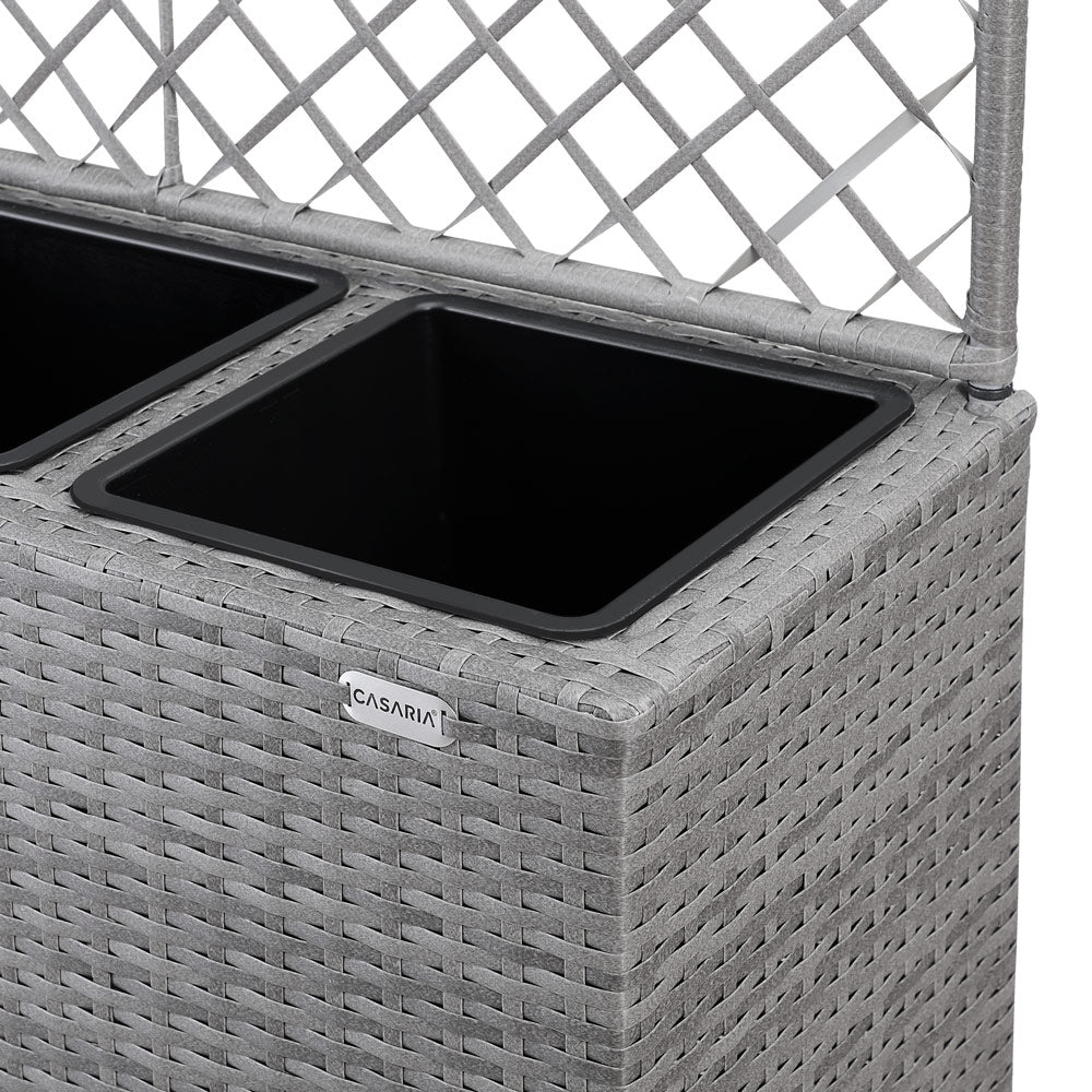 Rattan Trellis Planter Gray 83x30.5x146cm