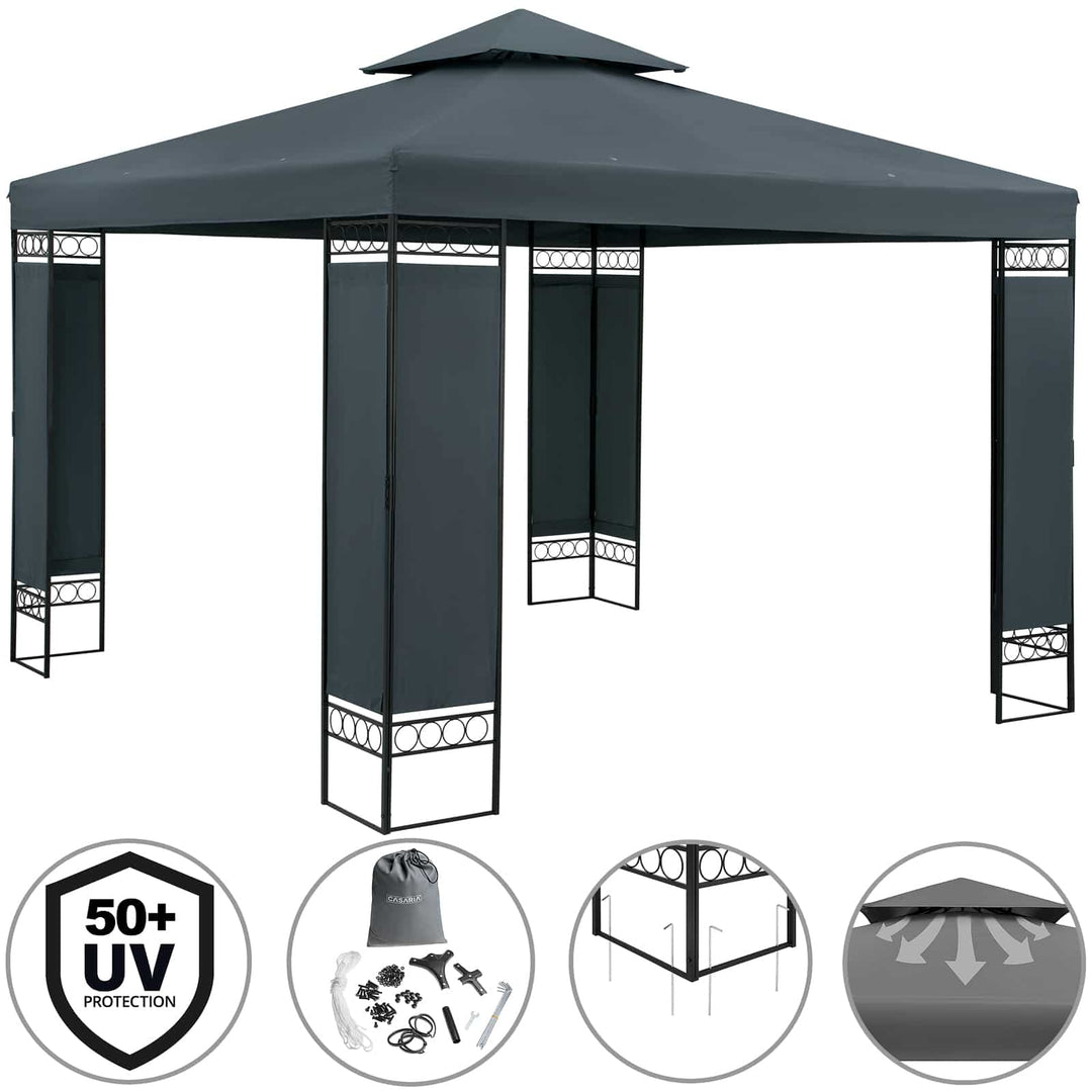 Metal Gazebo Lorca Anthracite 3x3m