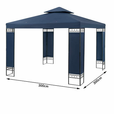 Metal Gazebo Lorca Blue 3x3m