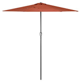 Halv parasol terracotta 2,7 m UV beskyttelse 50+