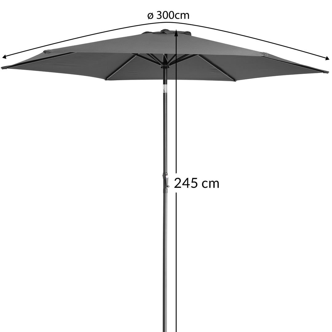 Parasol Anthracite 3M Crank & Tiltuv-beskyttelse 50+