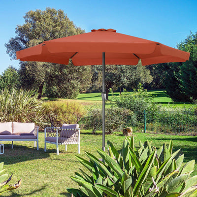 Parasol Maui Terracotta 3,3 m med krumtaphåndtag