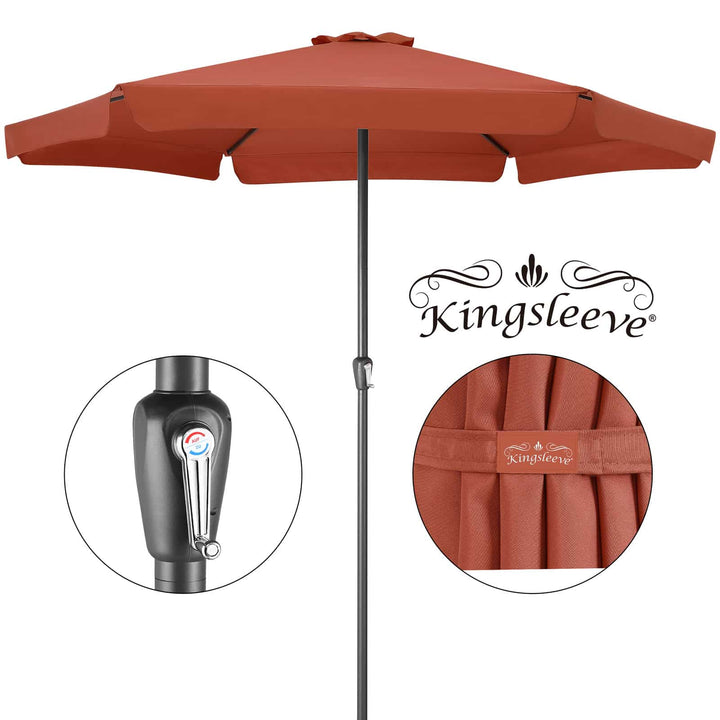 Parasol Maui Terracotta 3,3 m med krumtaphåndtag