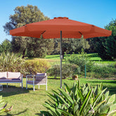 Parasol 3,3 m Terracotta med krumtaphåndtag UV-beskyttelse 50+
