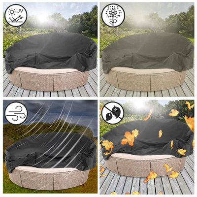 Garden Day Bed Cover Anthracite Oxford 236x67cm