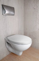 Blød tæt toiletstol hvid med hurtig frigivelse