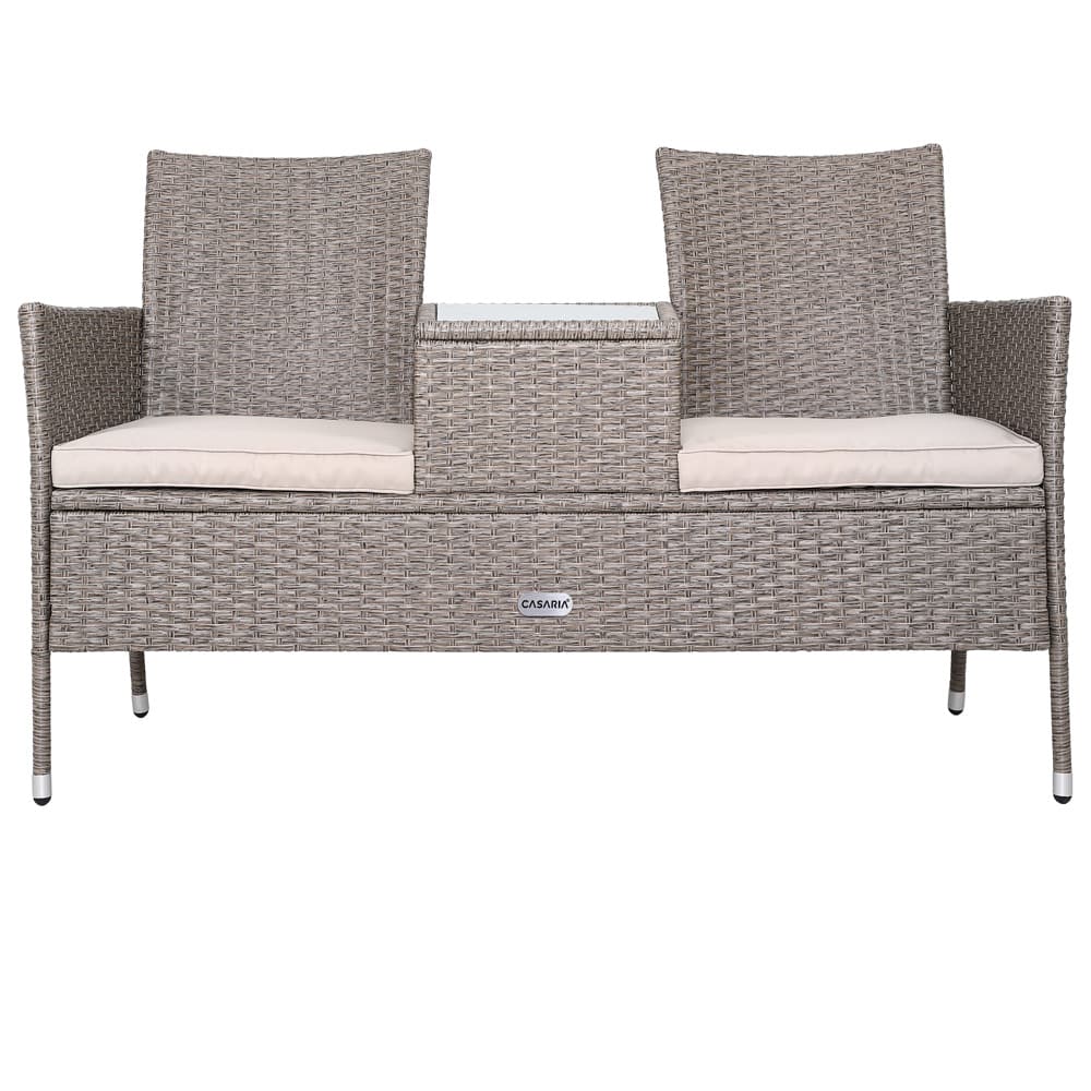 Polyrattan Kino Bank Creme 143x64x87cm