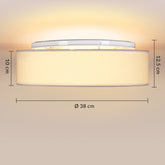 Loftslampe stof 38 cm hvid